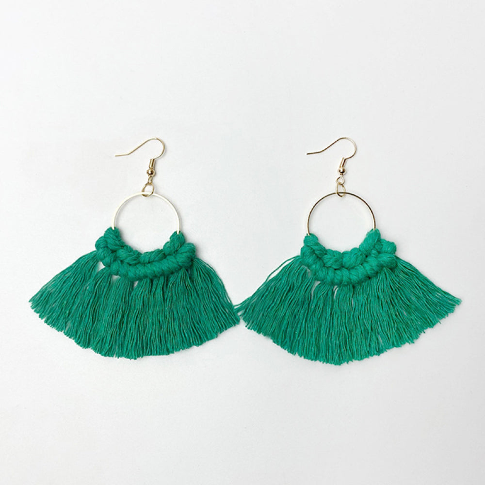 Fringe Detail Dangle Earrings BLUE ZONE PLANET