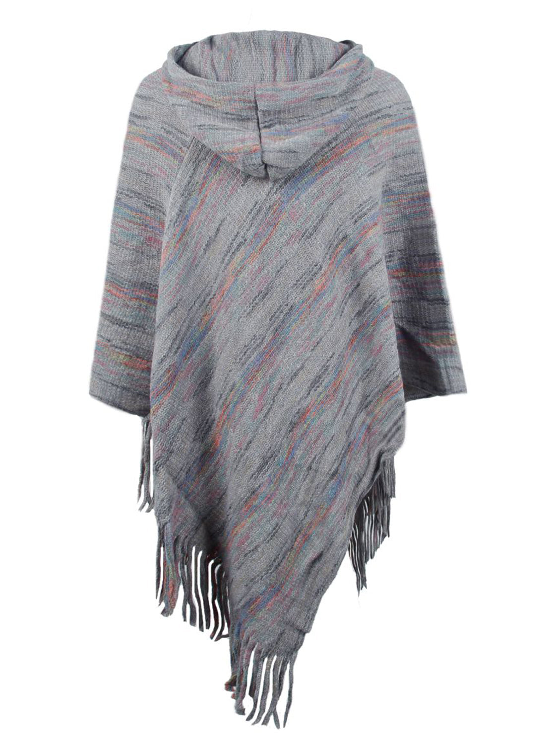 Fringe Hem Hooded Poncho BLUE ZONE PLANET