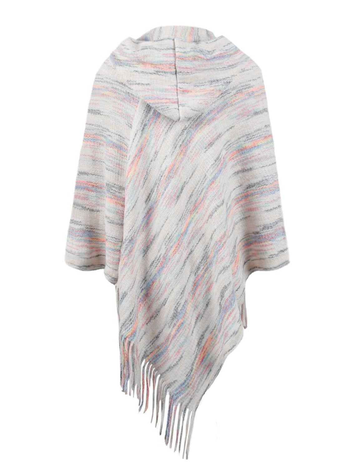 Fringe Hem Hooded Poncho BLUE ZONE PLANET