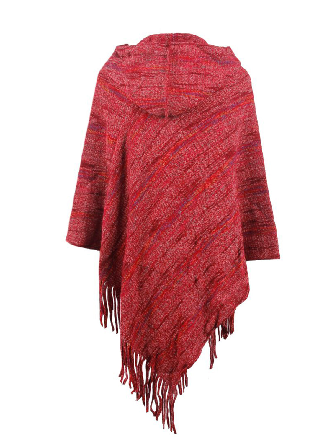 Fringe Hem Hooded Poncho BLUE ZONE PLANET