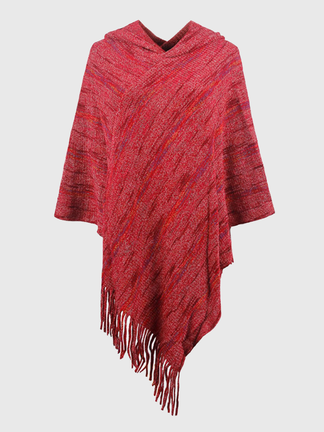 Fringe Hem Hooded Poncho BLUE ZONE PLANET