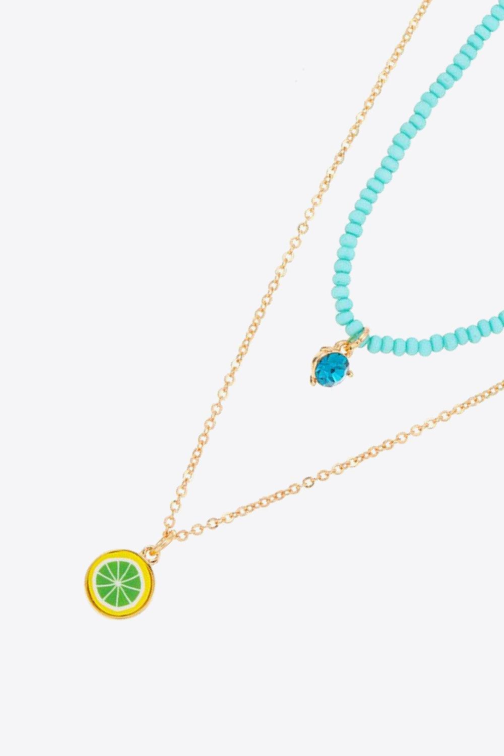 Fruit Pendant Double-Layered Necklace BLUE ZONE PLANET