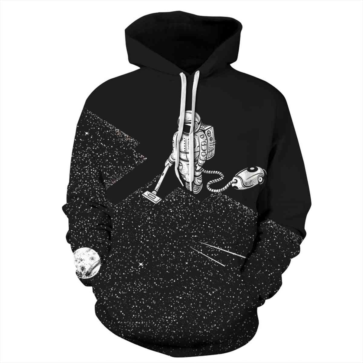 Full Size Astronaut Graphic Drawstring Hoodie BLUE ZONE PLANET