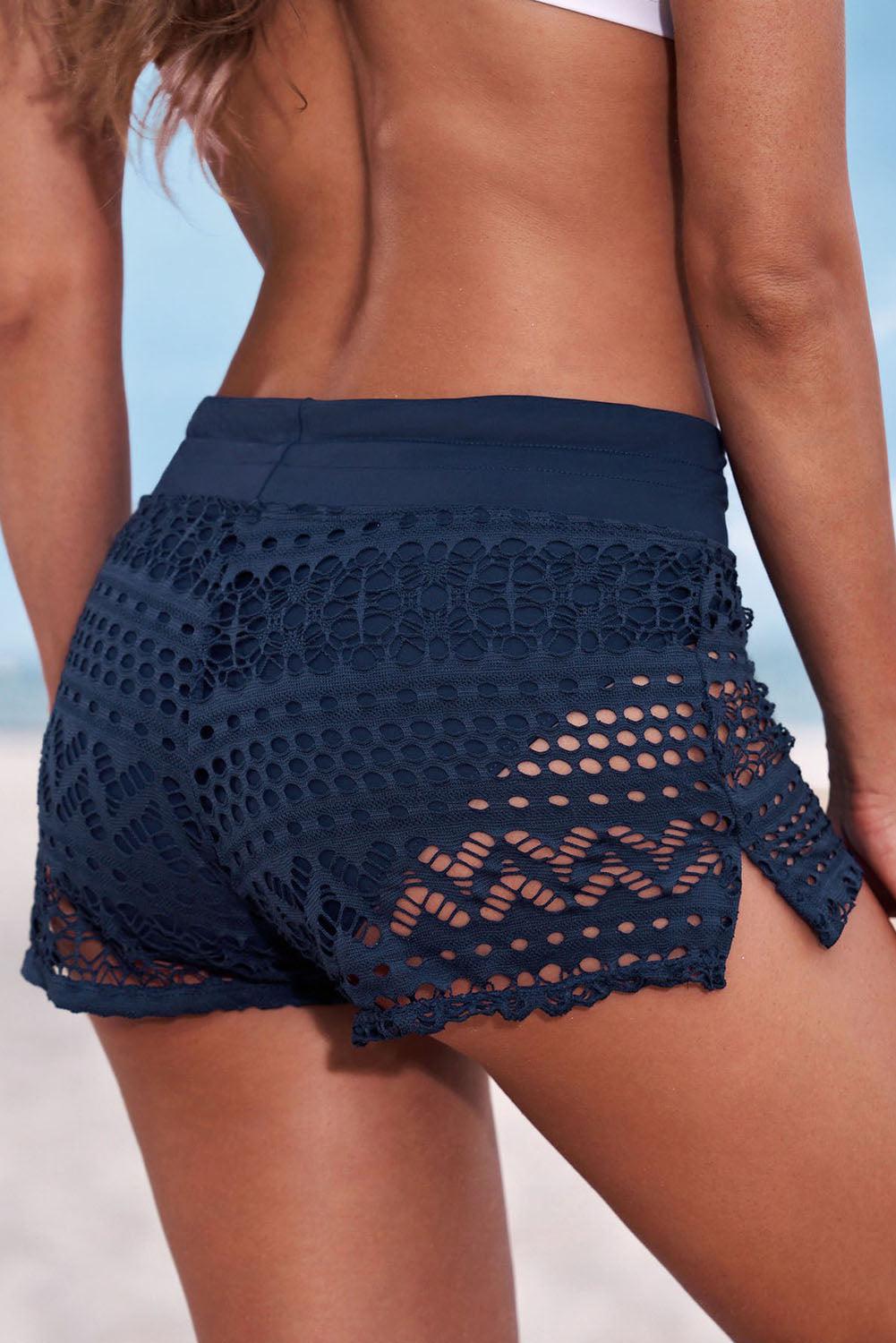 Full Size Drawstring Waist Swim Shorts BLUE ZONE PLANET