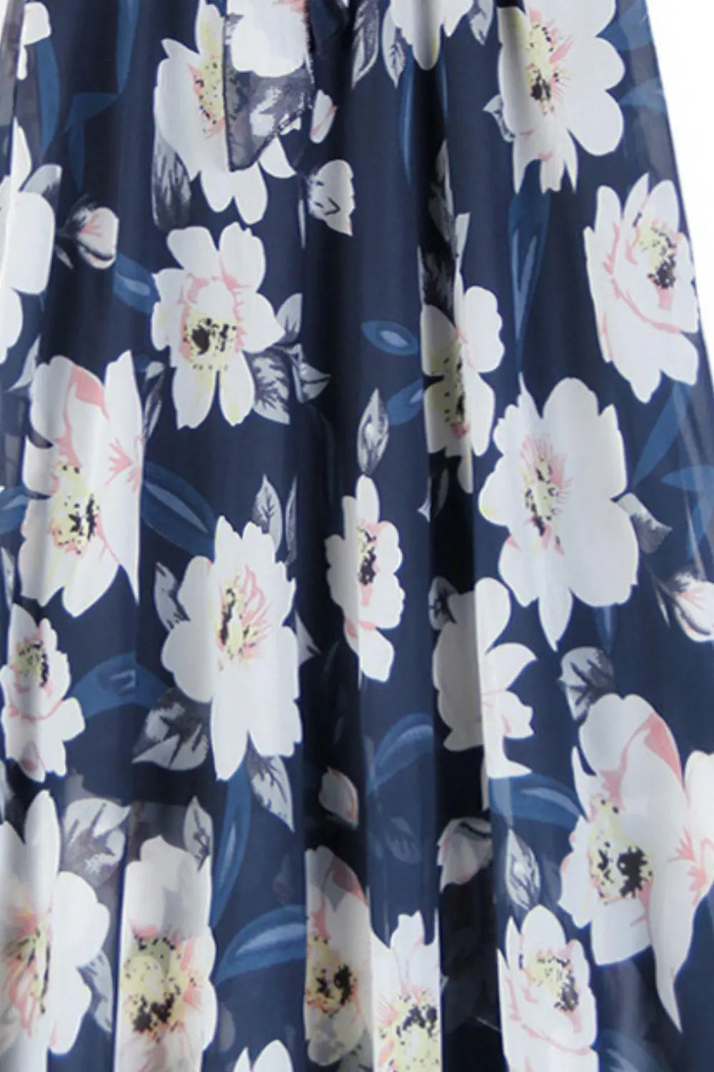 Full Size Floral Tie-Waist Skirt BLUE ZONE PLANET