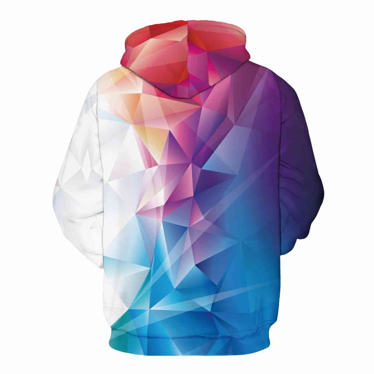 Full Size Geometric Drawstring Hoodie with Pockets BLUE ZONE PLANET