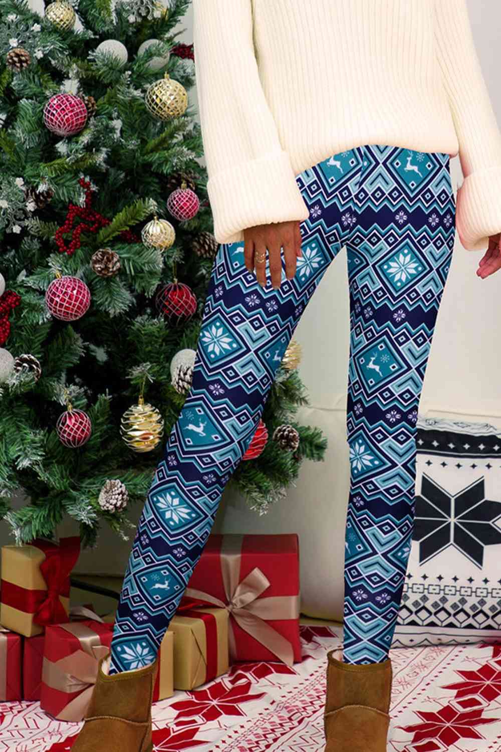 Full Size Geometric Leggings BLUE ZONE PLANET