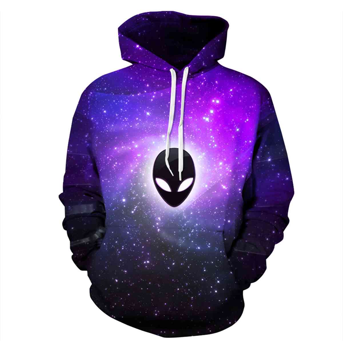 Full Size Printed Drawstring Hoodie with Pockets BLUE ZONE PLANET