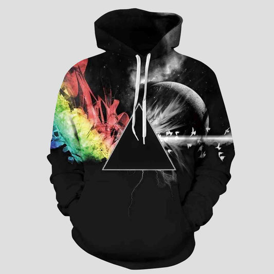 Full Size Printed Drawstring Hoodie with Pockets BLUE ZONE PLANET