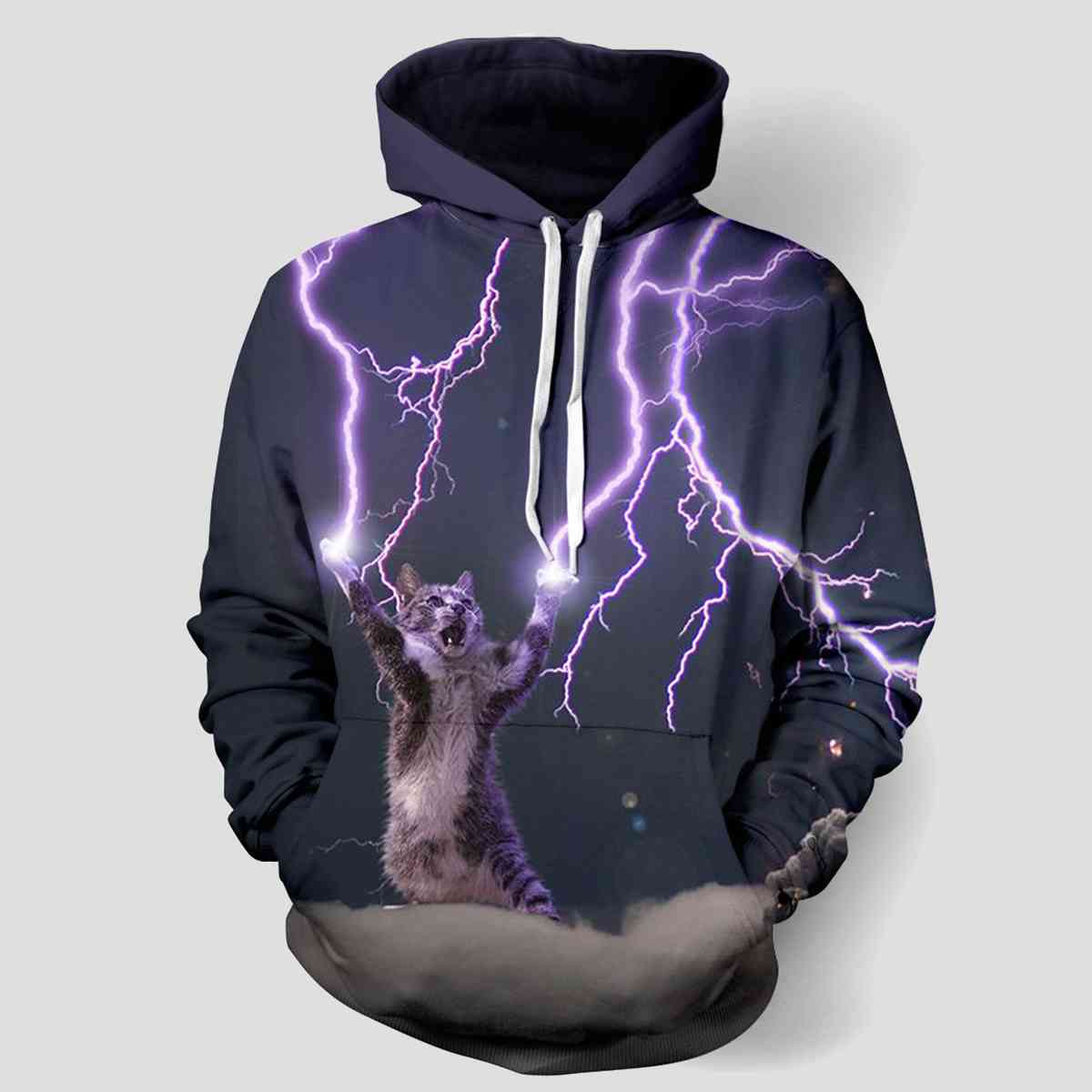 Full Size Printed Drawstring Hoodie with Pockets BLUE ZONE PLANET