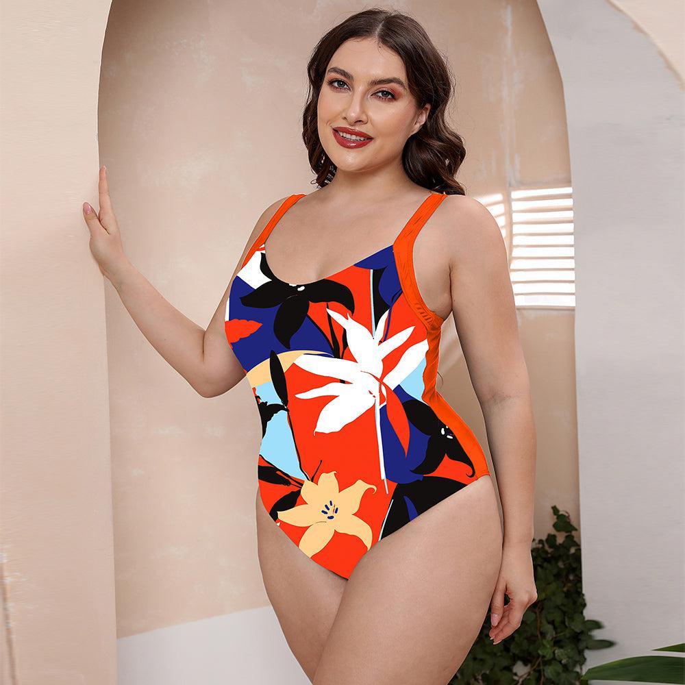 Full Size Printed Scoop Neck Sleeveless One-Piece Swimsuit BLUE ZONE PLANET