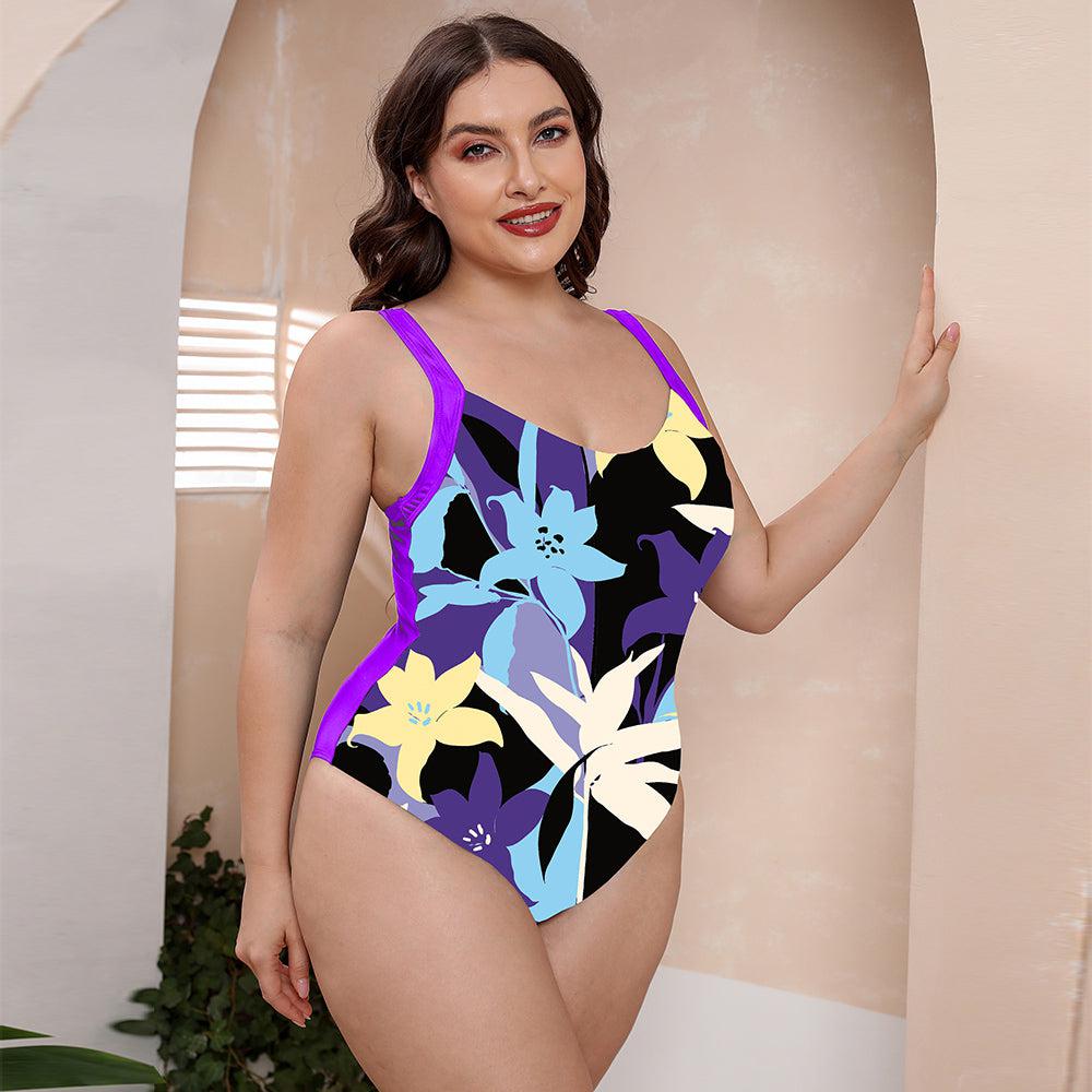 Full Size Printed Scoop Neck Sleeveless One-Piece Swimsuit BLUE ZONE PLANET