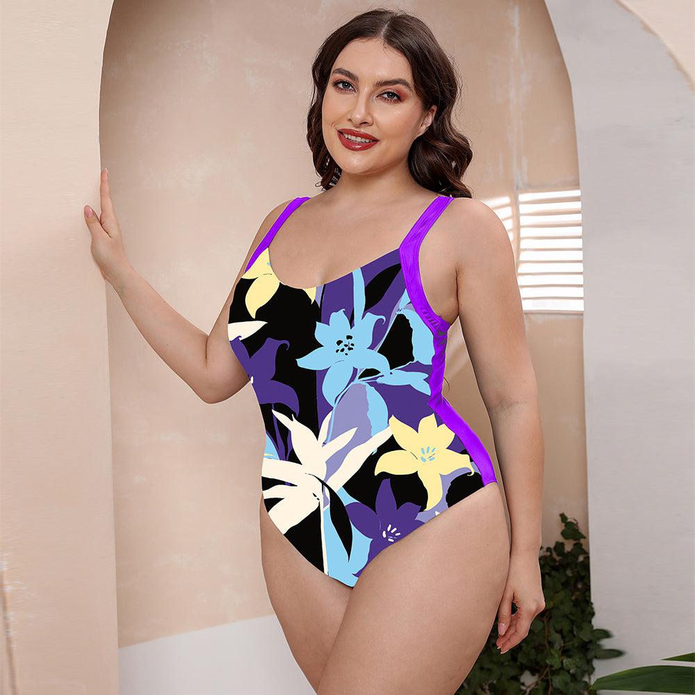 Full Size Printed Scoop Neck Sleeveless One-Piece Swimsuit BLUE ZONE PLANET