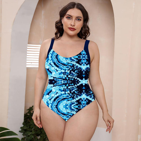 Full Size Printed Scoop Neck Sleeveless One-Piece Swimsuit BLUE ZONE PLANET