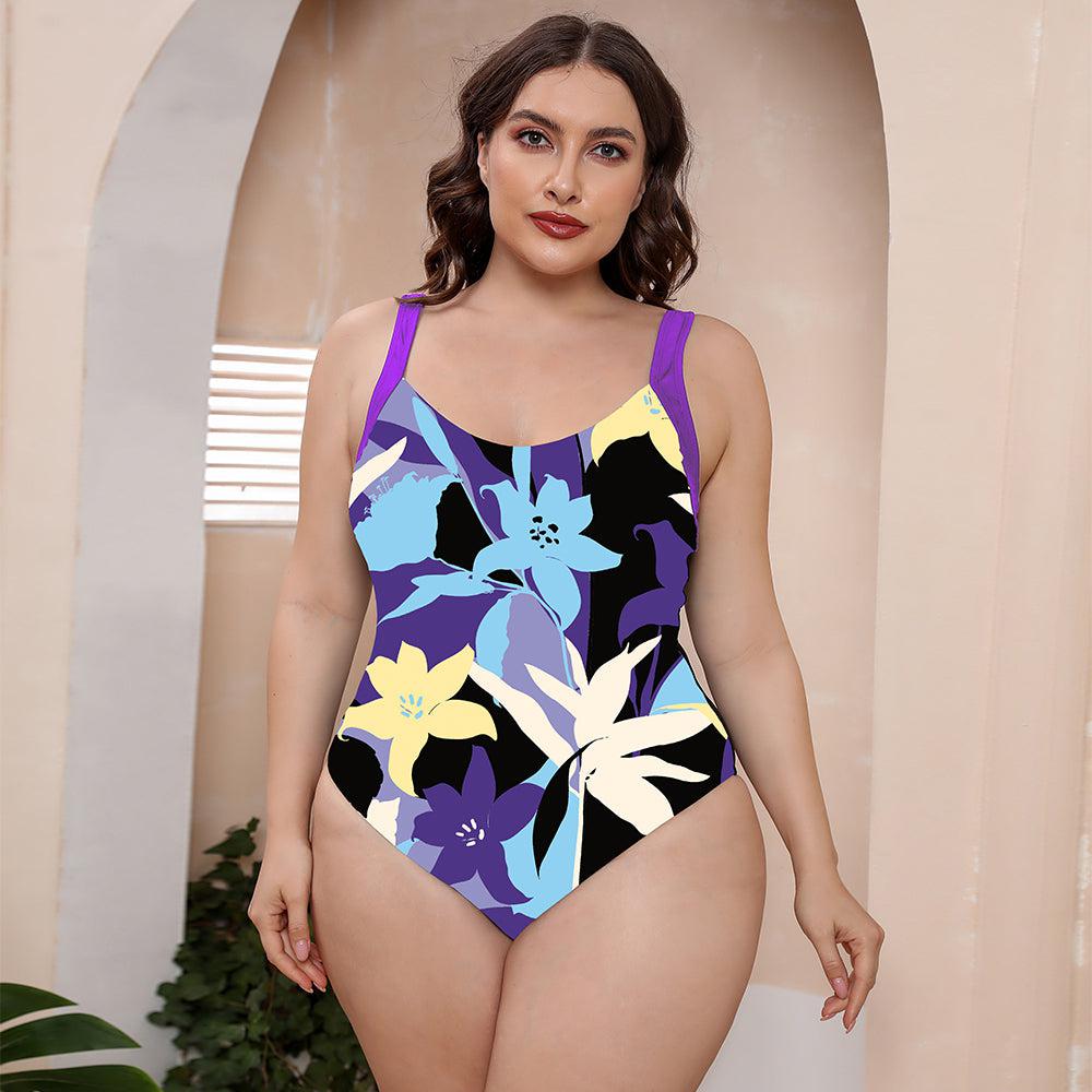 Full Size Printed Scoop Neck Sleeveless One-Piece Swimsuit BLUE ZONE PLANET