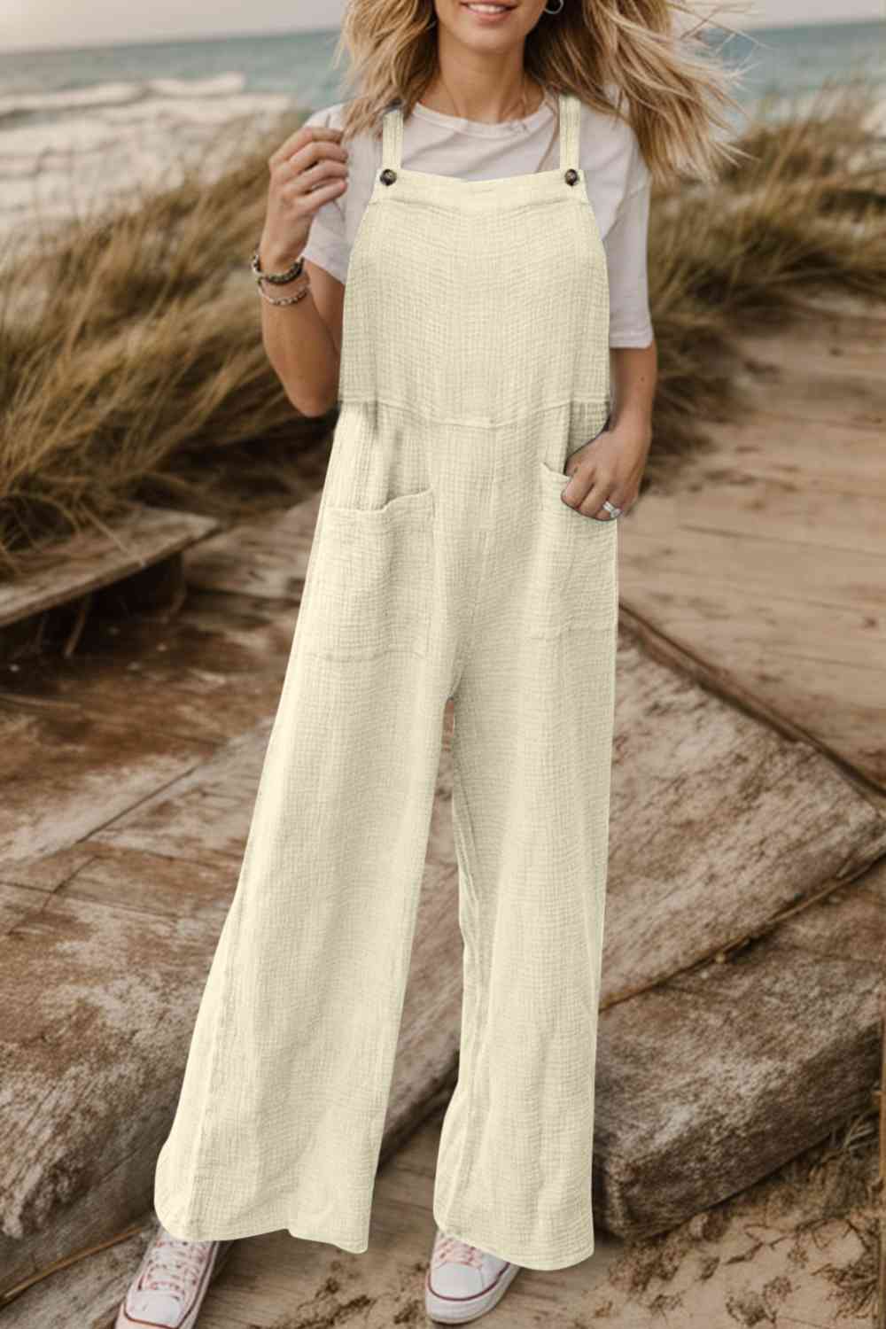 Full Size Wide Leg Front Pocket Jumpsuit BLUE ZONE PLANET