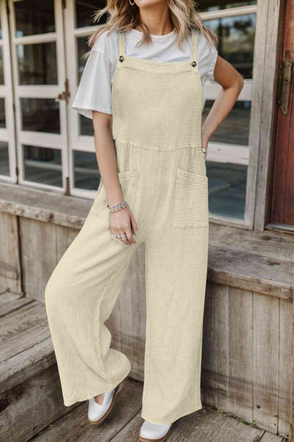 Full Size Wide Leg Front Pocket Jumpsuit BLUE ZONE PLANET