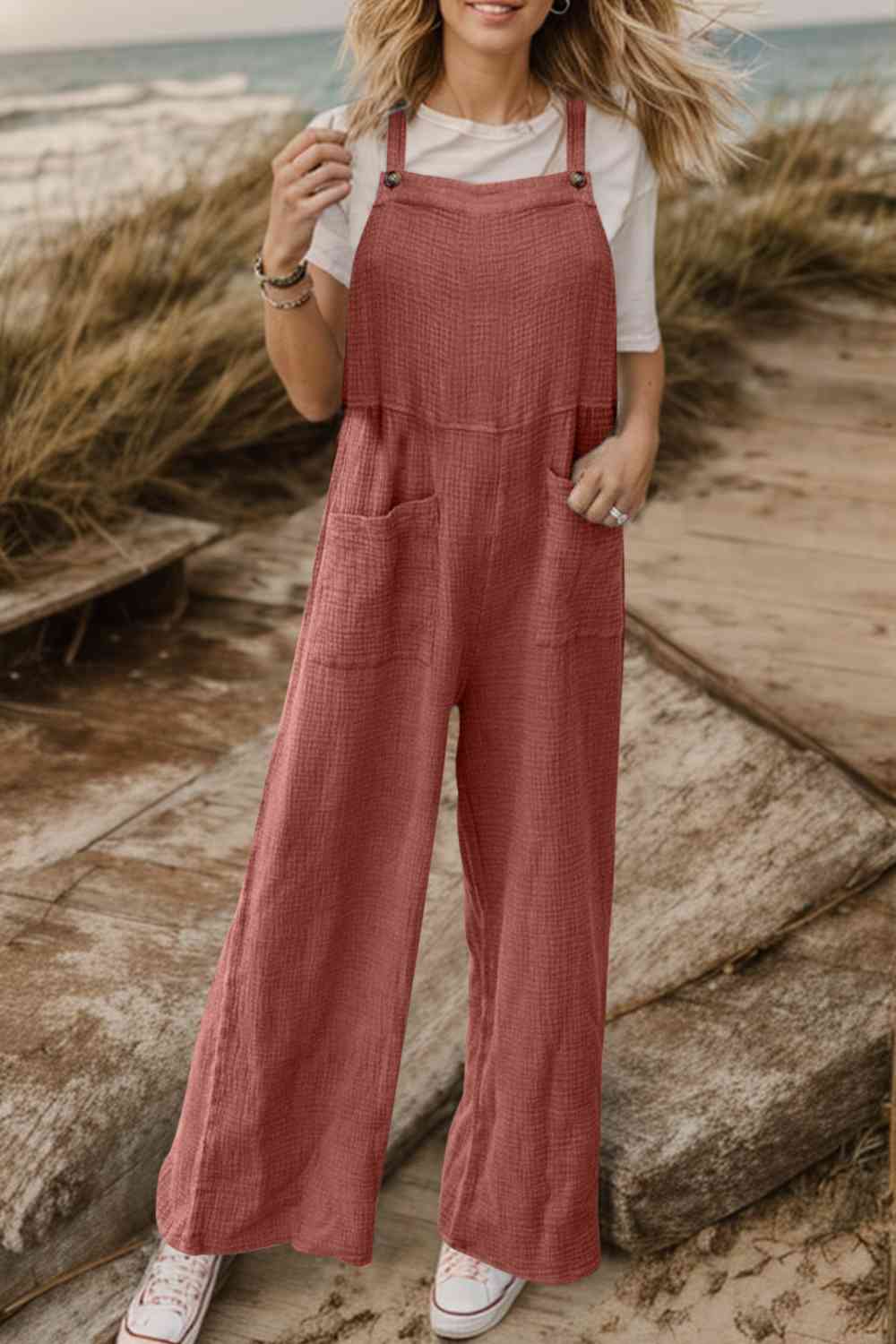 Full Size Wide Leg Front Pocket Jumpsuit BLUE ZONE PLANET