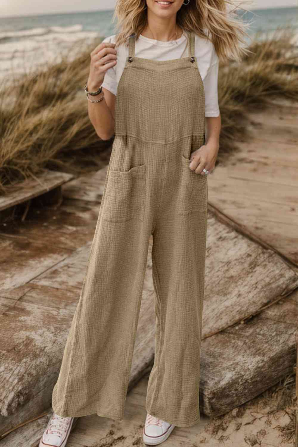 Full Size Wide Leg Front Pocket Jumpsuit BLUE ZONE PLANET