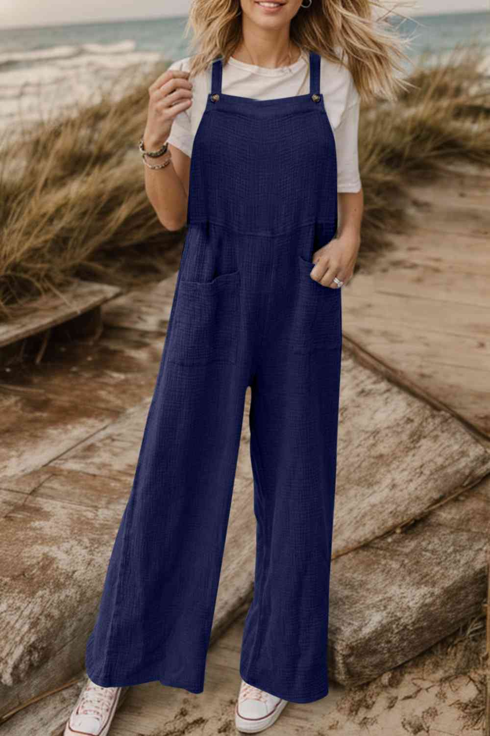 Full Size Wide Leg Front Pocket Jumpsuit BLUE ZONE PLANET