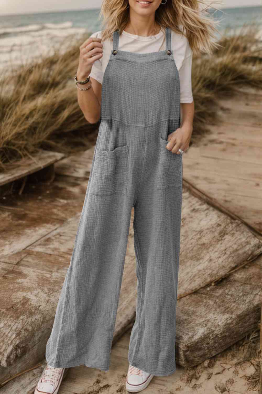 Full Size Wide Leg Front Pocket Jumpsuit BLUE ZONE PLANET