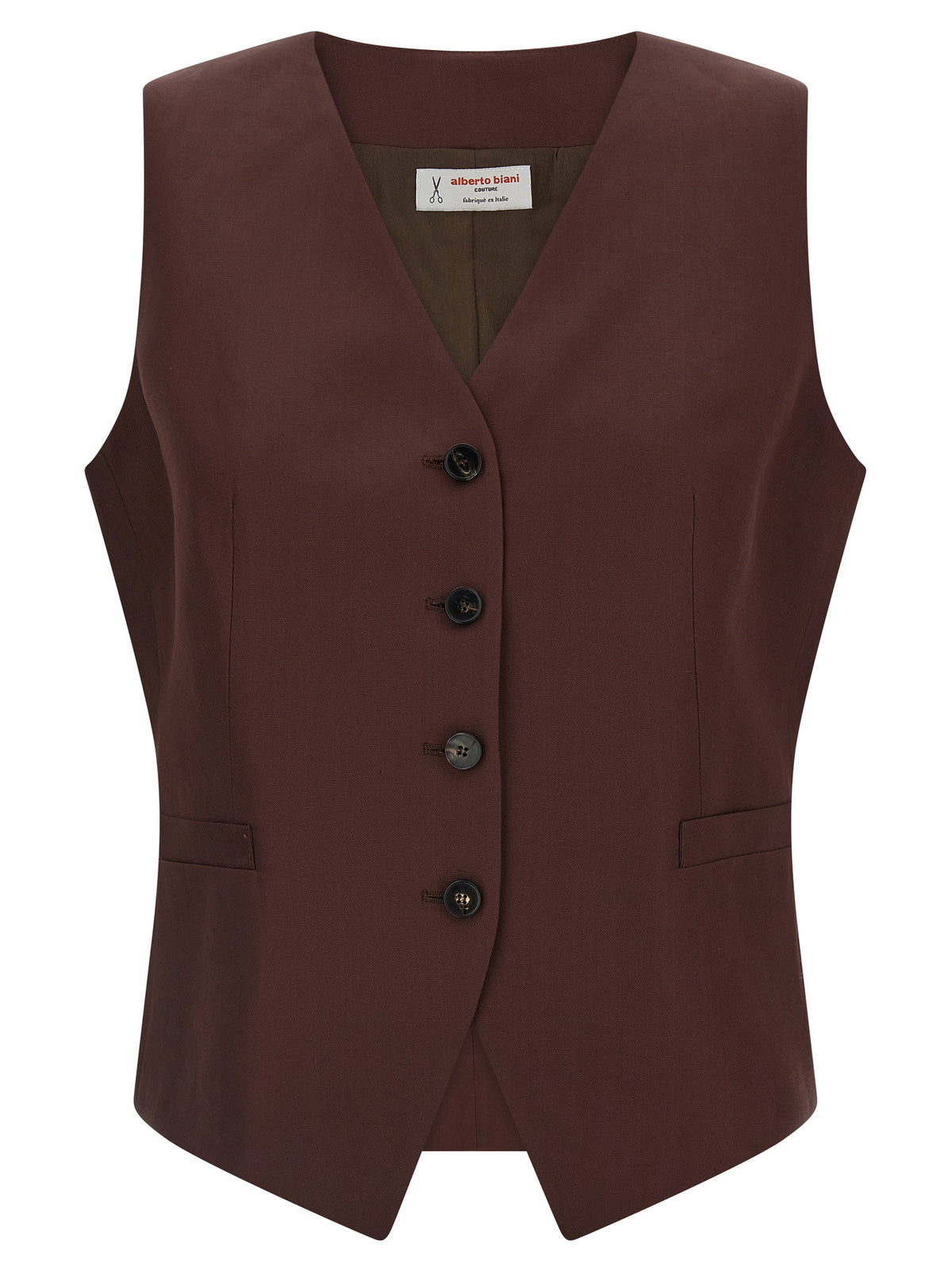 Alberto Biani Viscose And Linen Vest-Vests-[Adult]-[Female]-2022 Online Blue Zone Planet