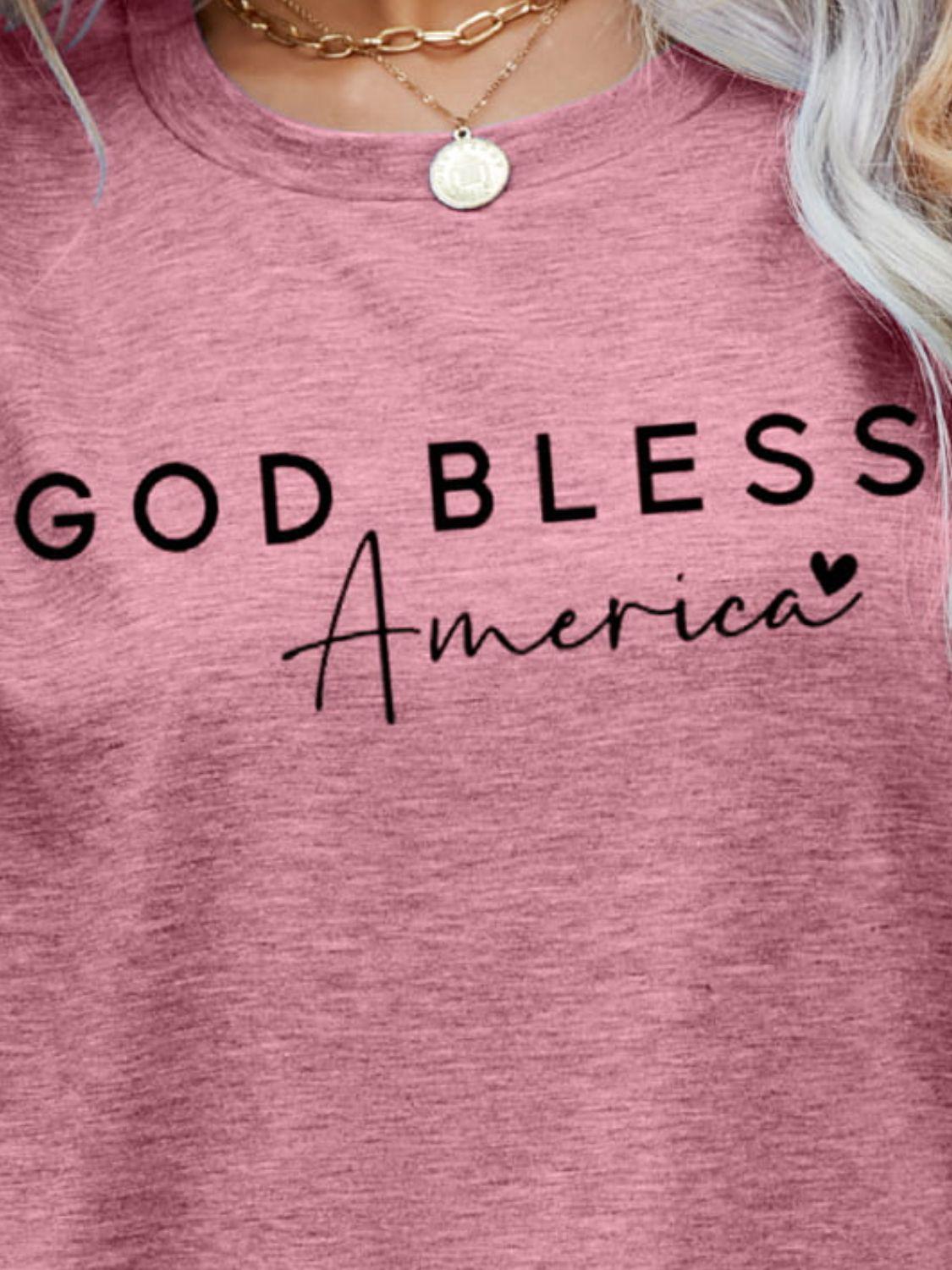 GOD BLESS AMERICA Graphic Short Sleeve Tee BLUE ZONE PLANET