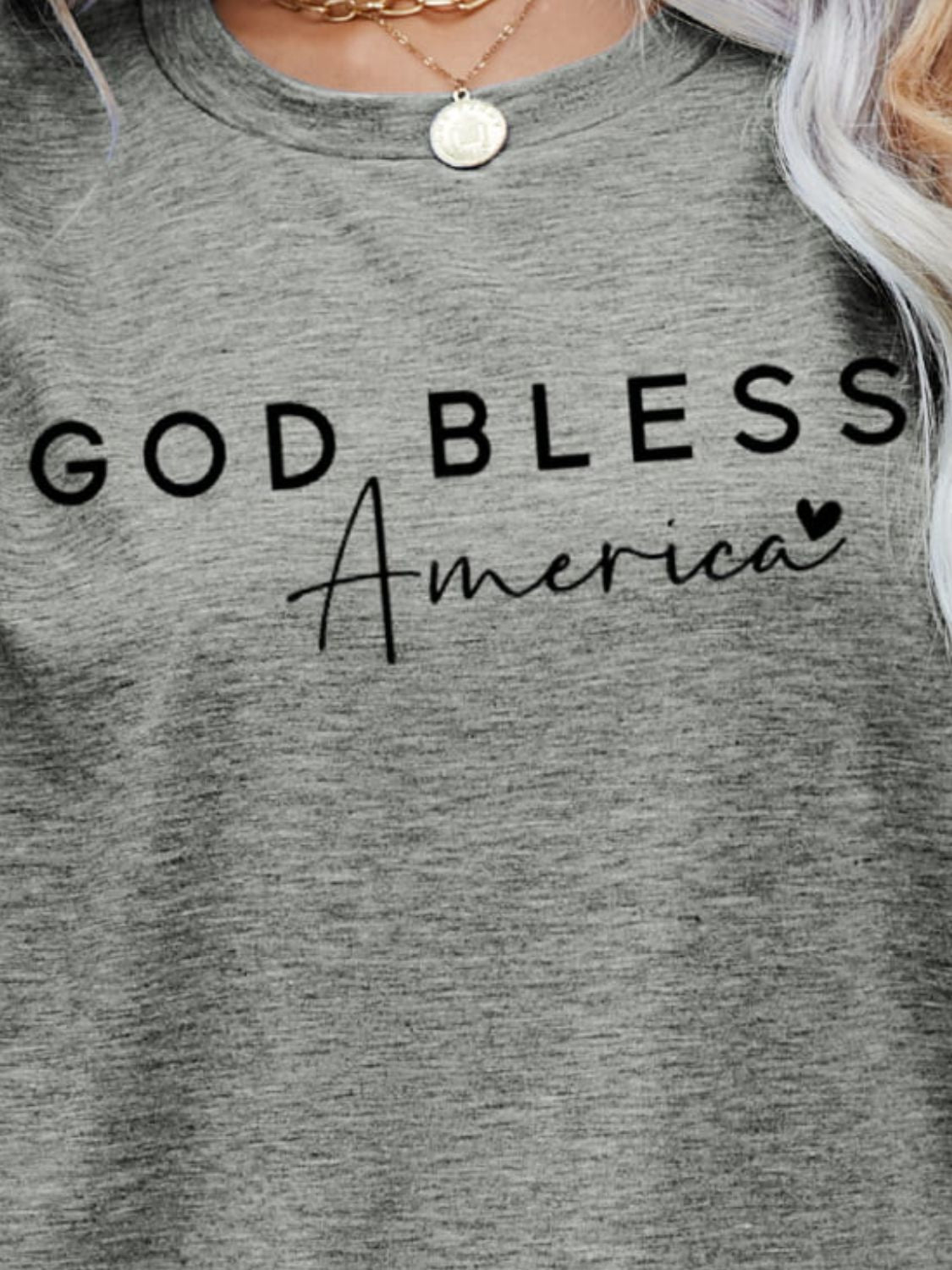 GOD BLESS AMERICA Graphic Short Sleeve Tee BLUE ZONE PLANET