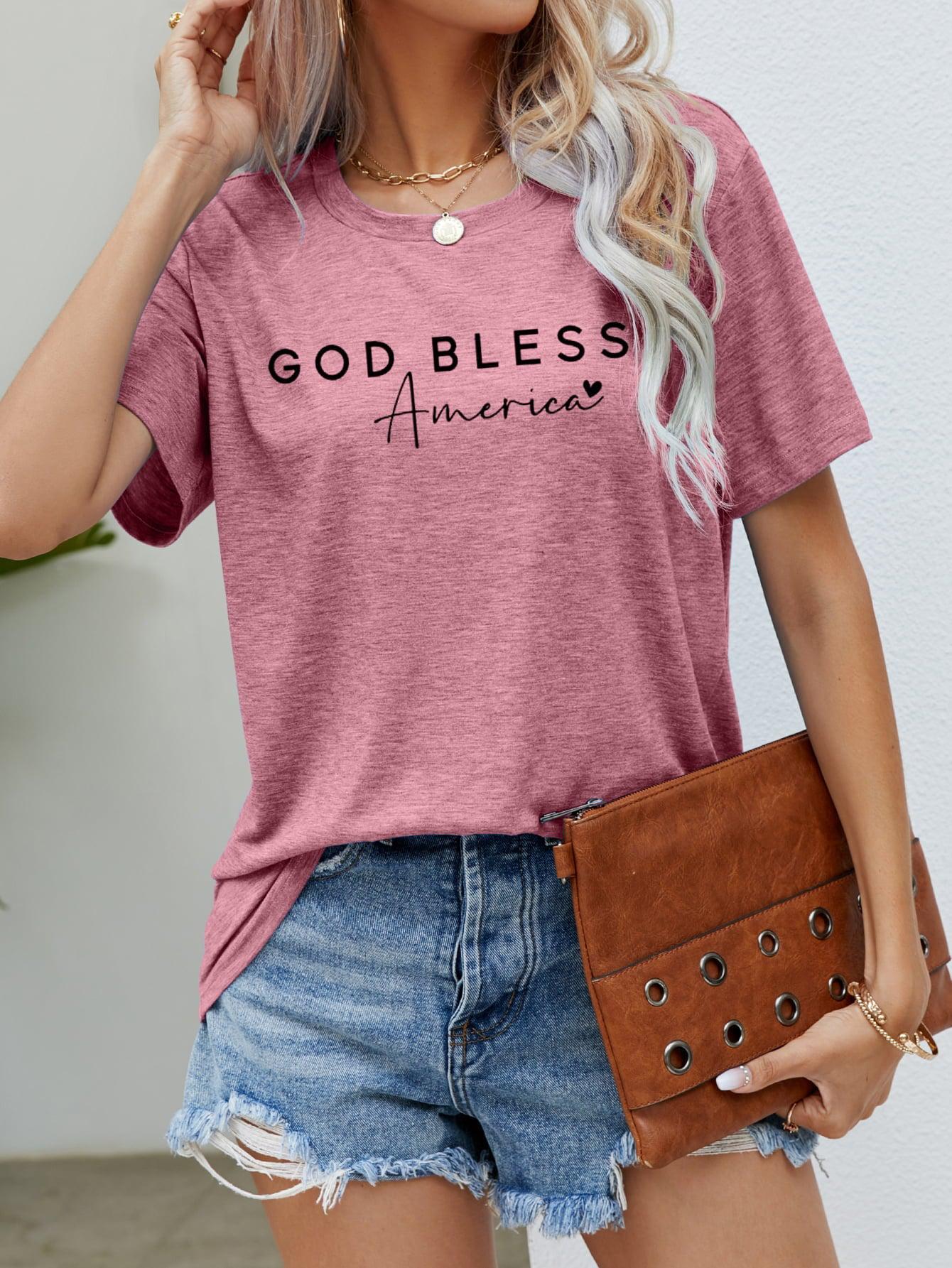 GOD BLESS AMERICA Graphic Short Sleeve Tee BLUE ZONE PLANET