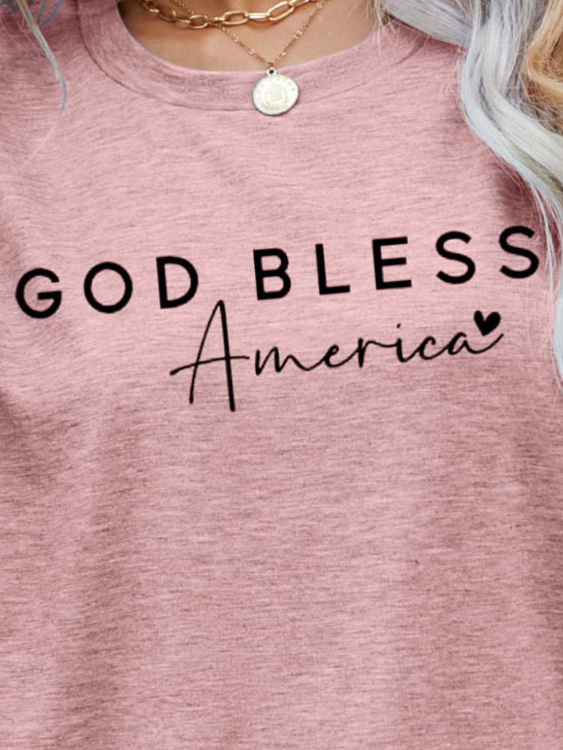 GOD BLESS AMERICA Graphic Short Sleeve Tee BLUE ZONE PLANET