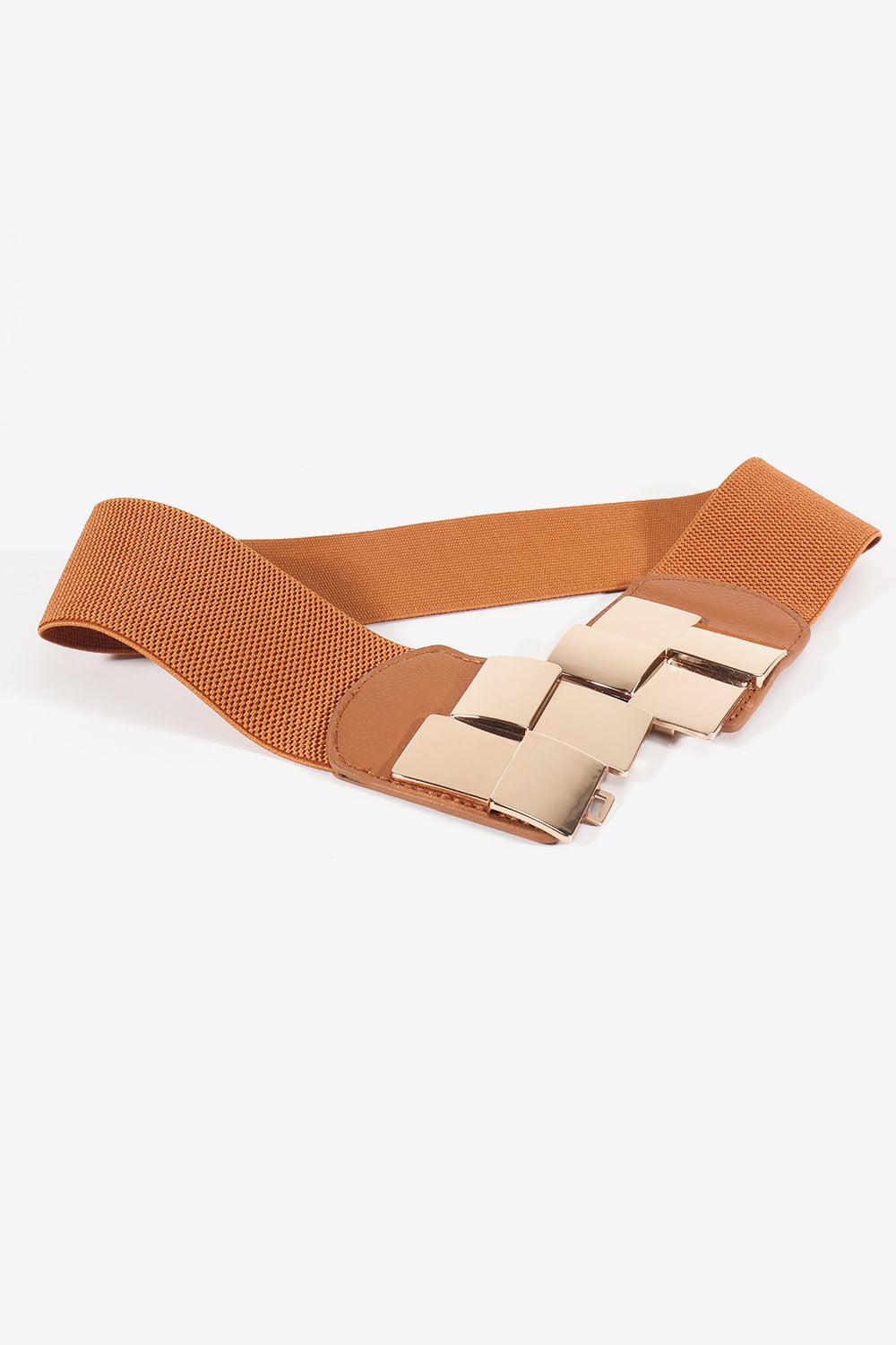 Geometric Buckle Elastic Wide Belt BLUE ZONE PLANET