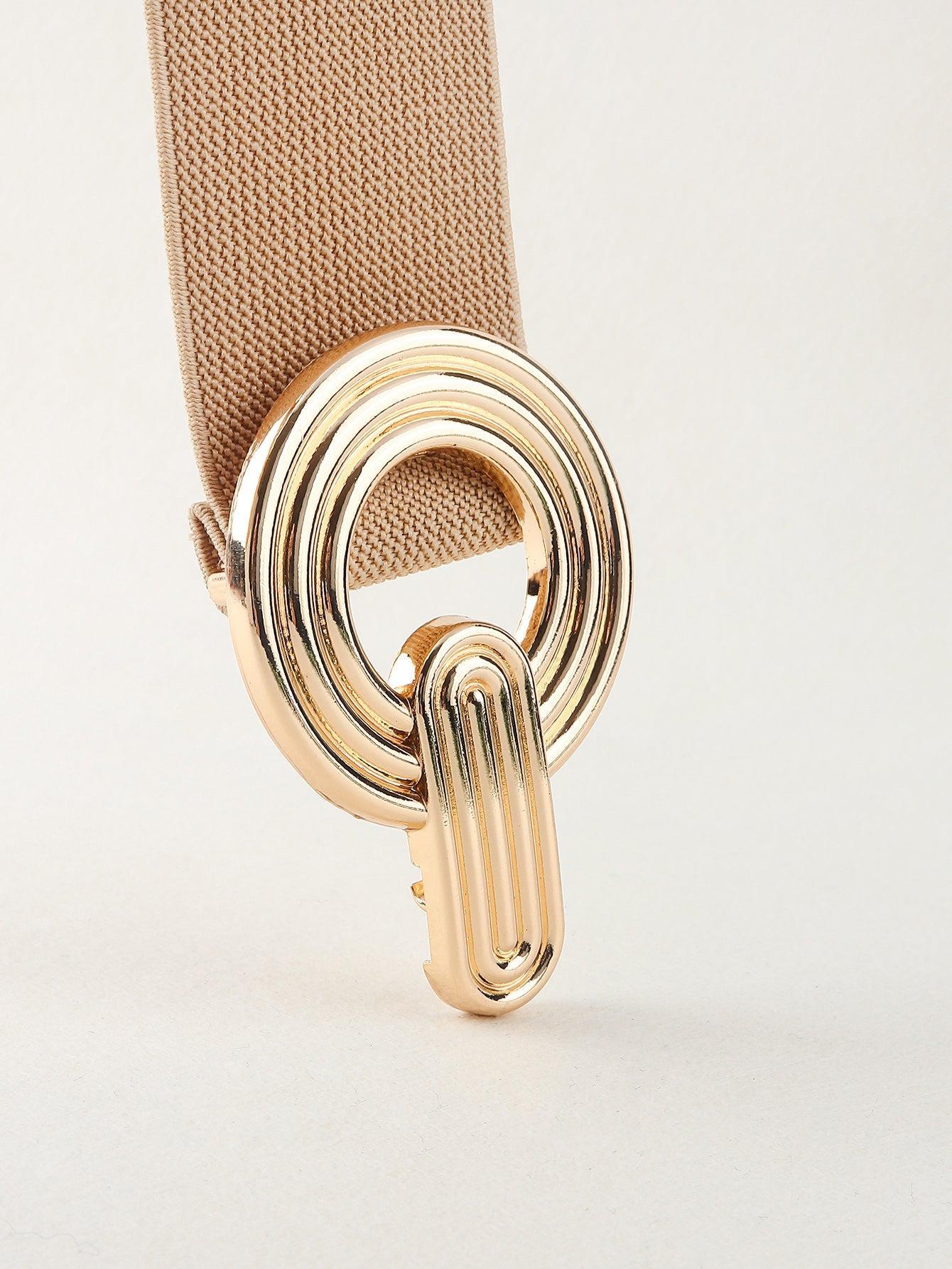 Geometric Buckle Elastic Wide Belt BLUE ZONE PLANET