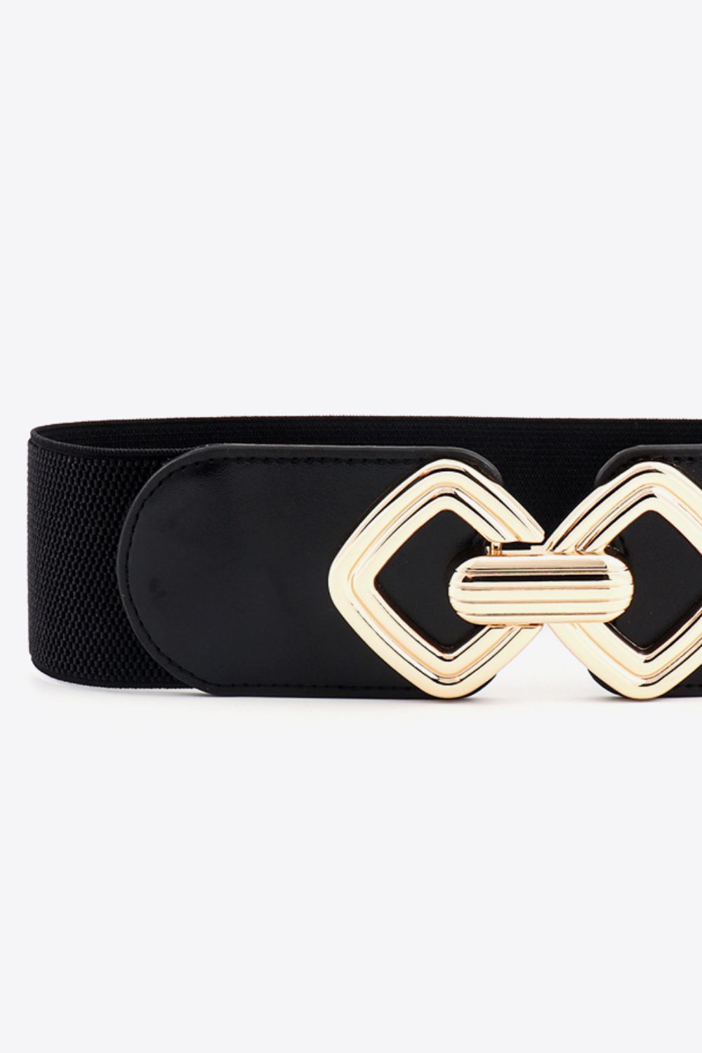 Geometric Buckle Elastic Wide Belt BLUE ZONE PLANET