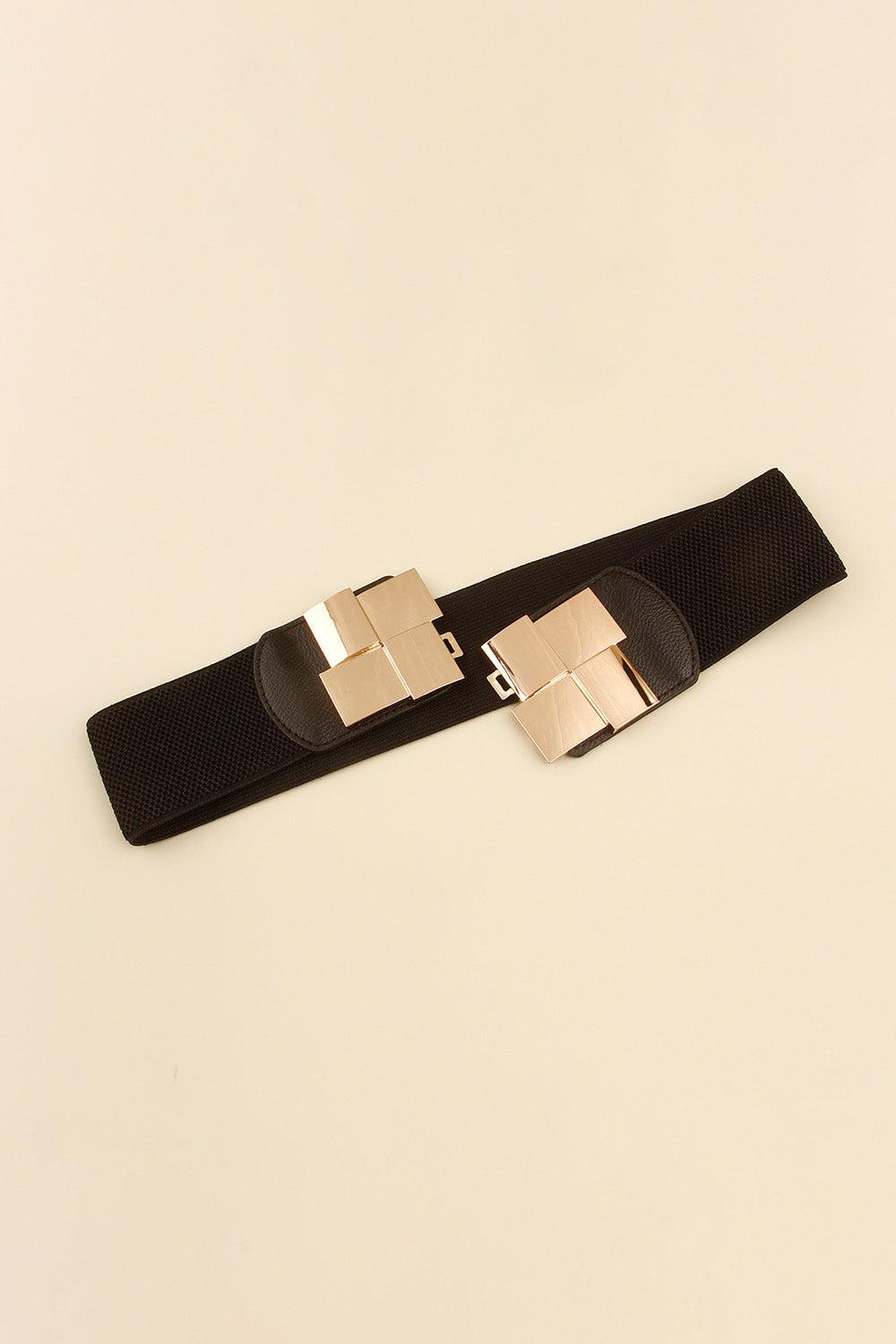 Geometric Buckle Elastic Wide Belt BLUE ZONE PLANET