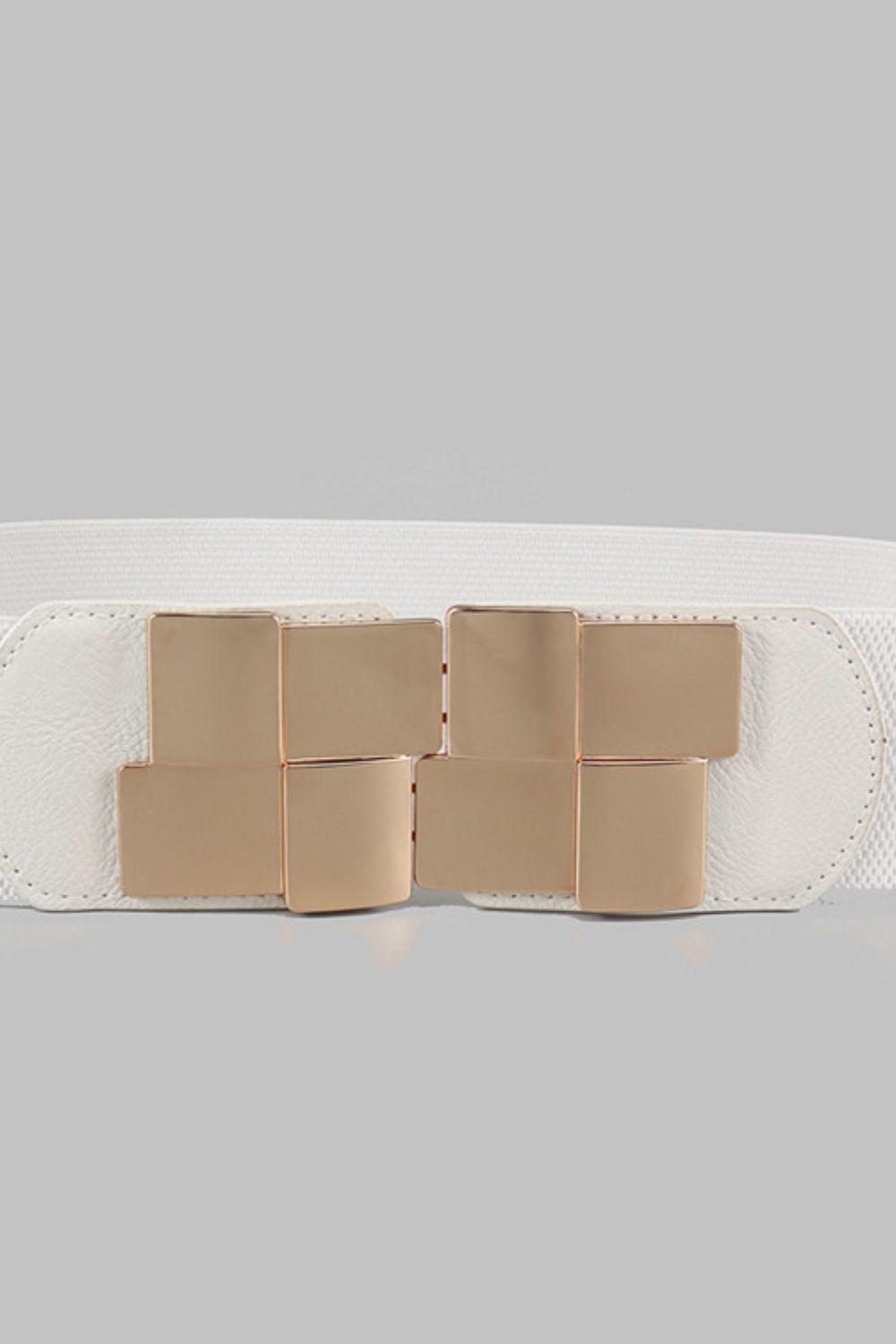 Geometric Buckle Elastic Wide Belt BLUE ZONE PLANET