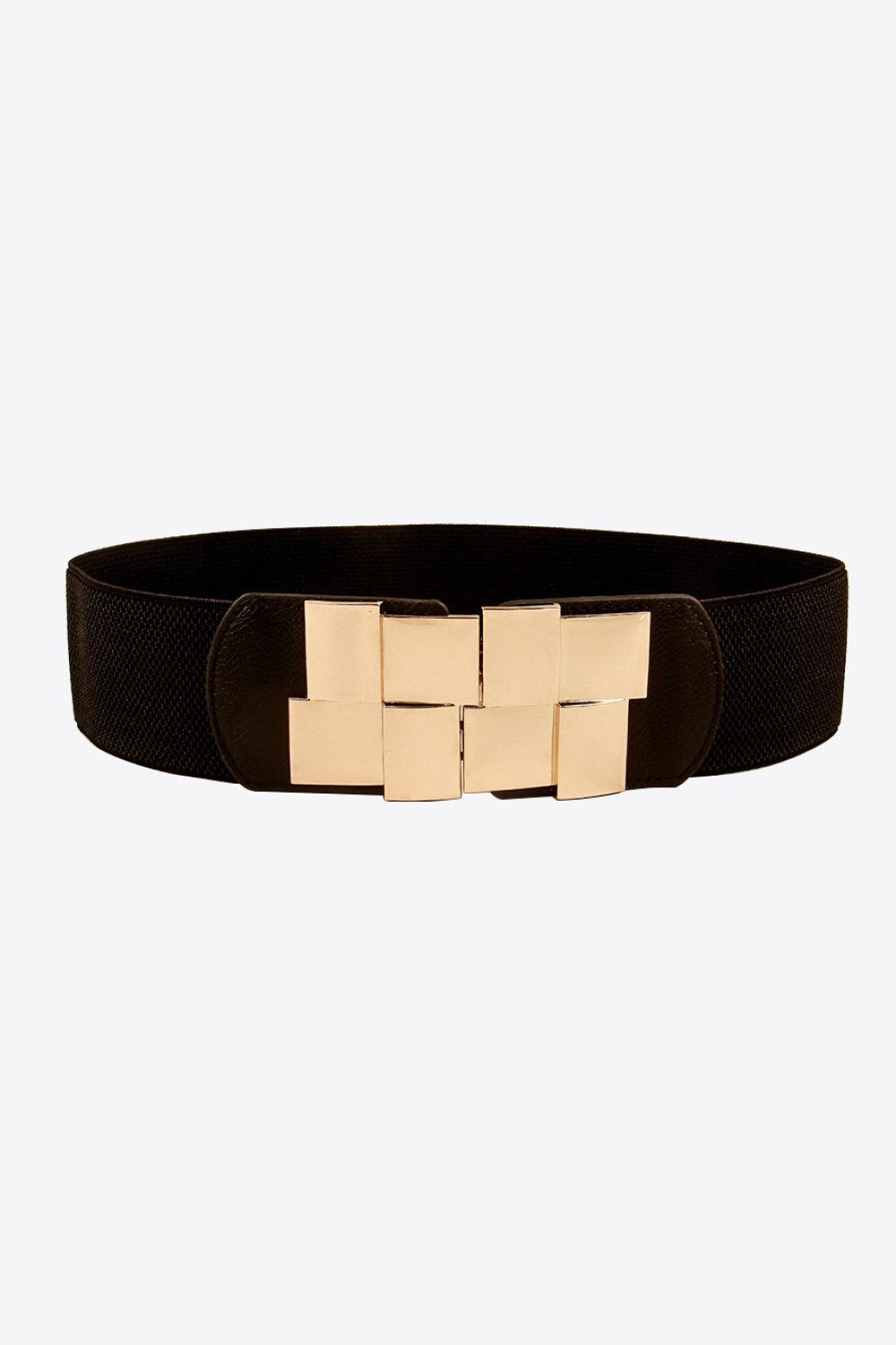 Geometric Buckle Elastic Wide Belt BLUE ZONE PLANET