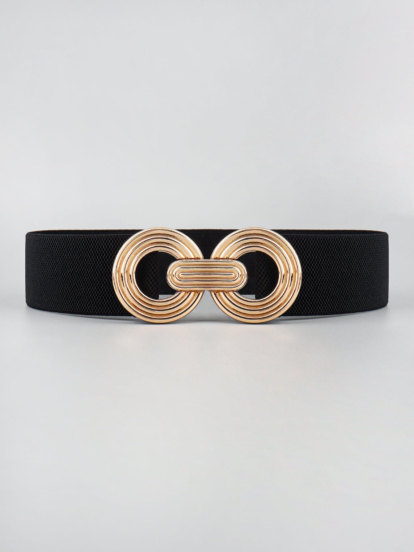 Geometric Buckle Elastic Wide Belt BLUE ZONE PLANET