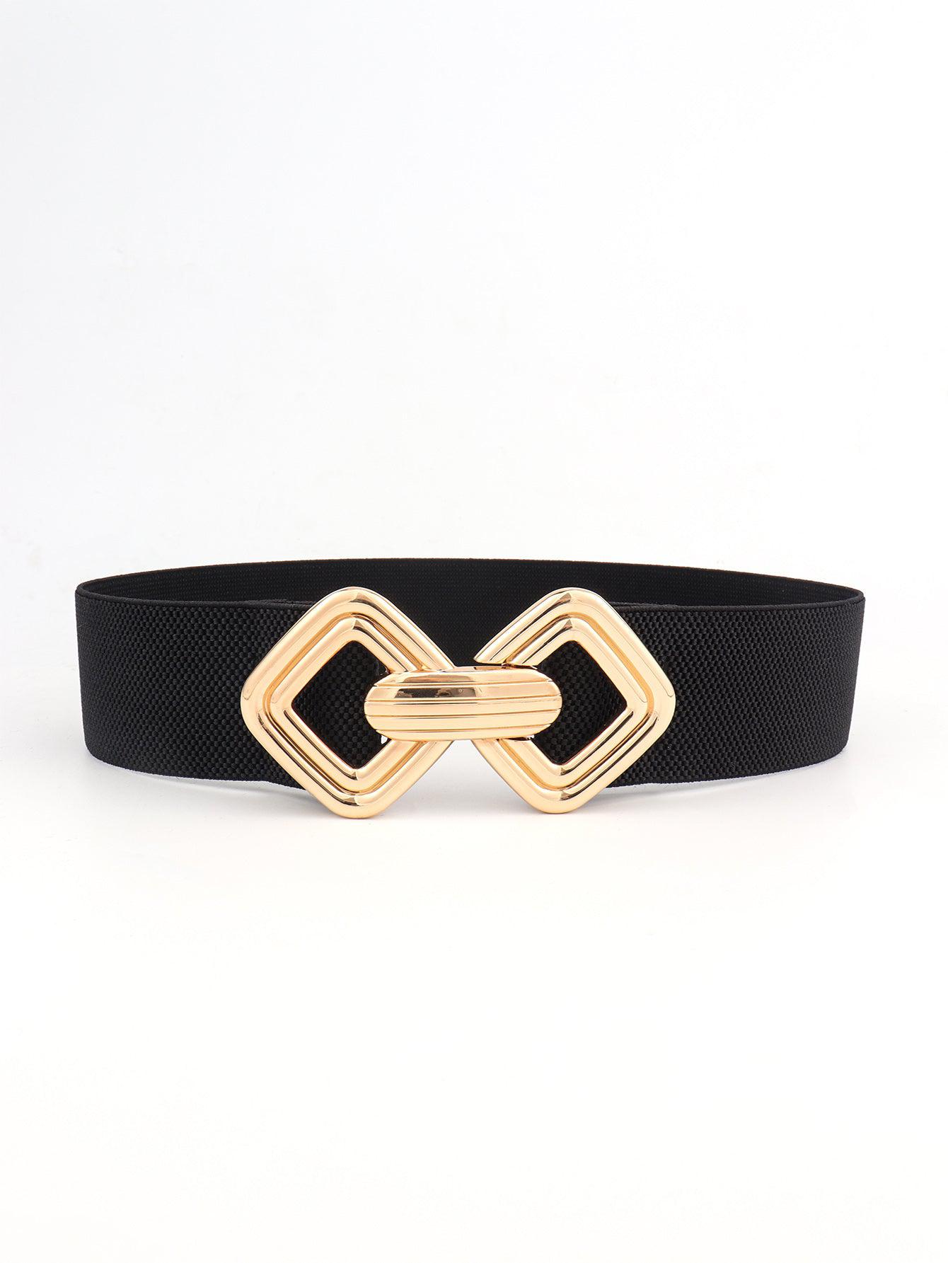 Geometric Buckle Elastic Wide Belt BLUE ZONE PLANET