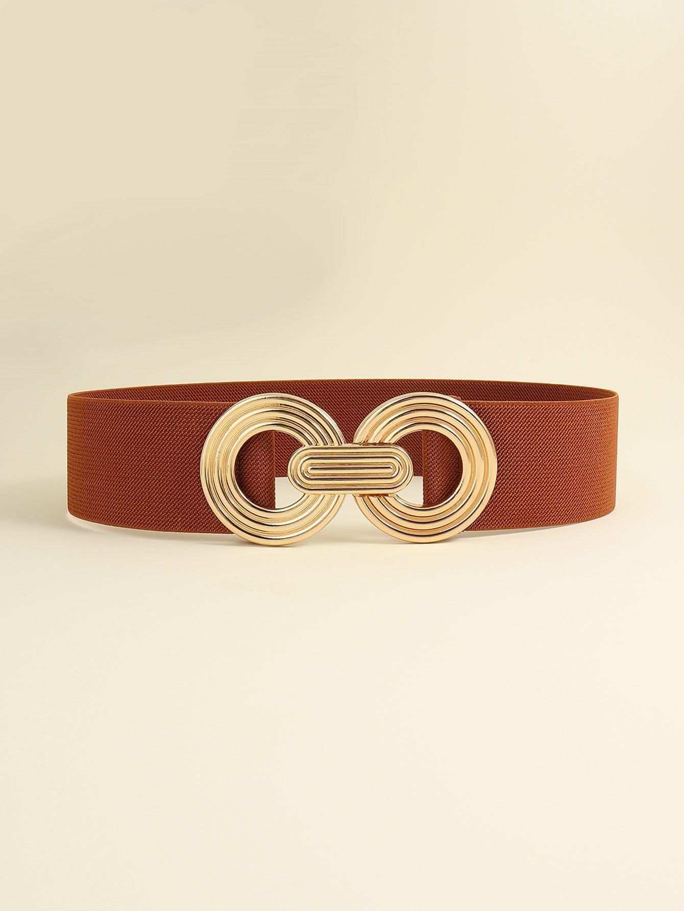 Geometric Buckle Elastic Wide Belt BLUE ZONE PLANET