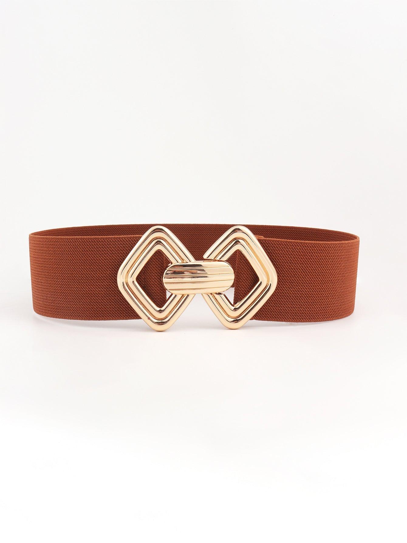 Geometric Buckle Elastic Wide Belt BLUE ZONE PLANET