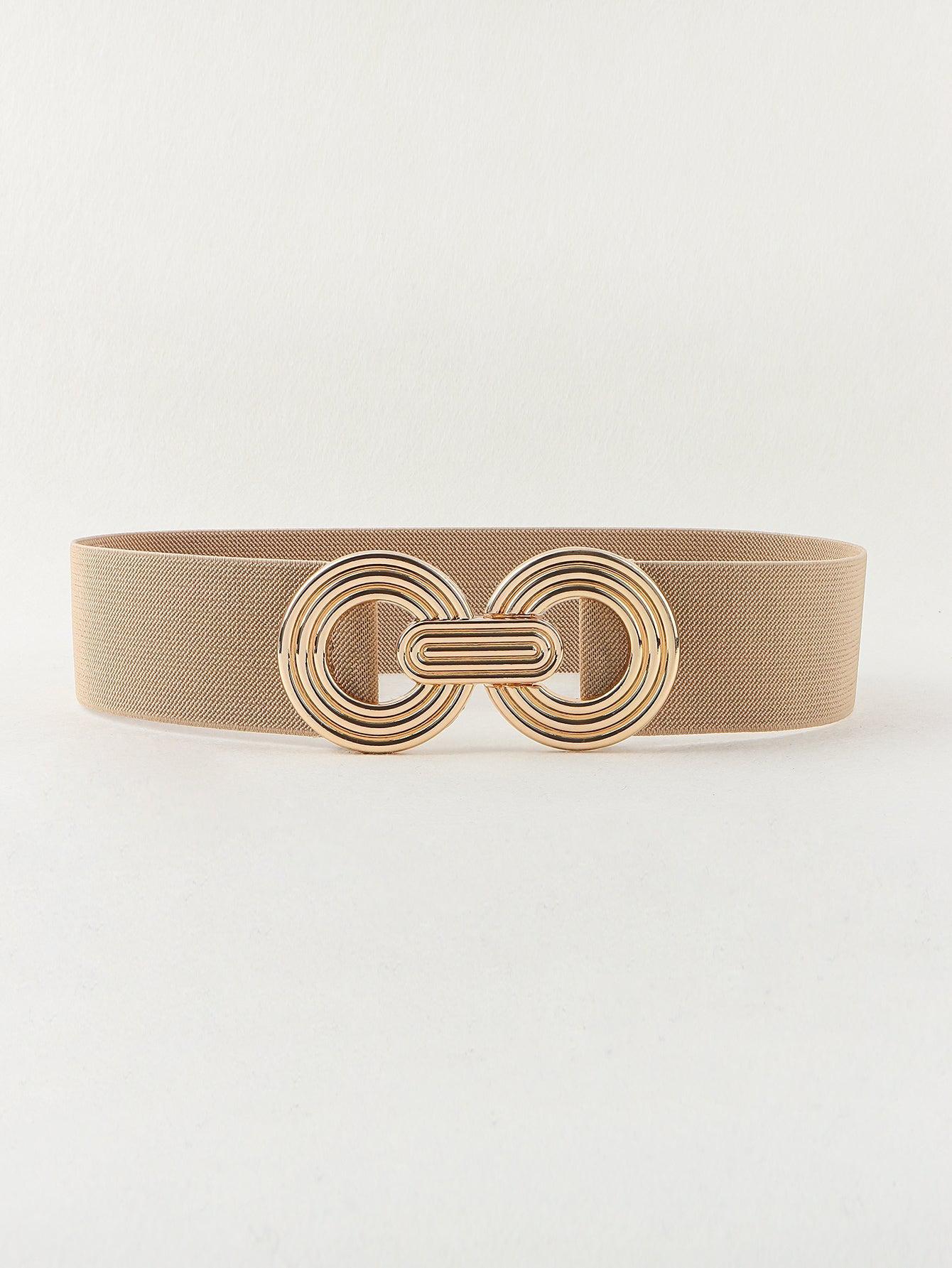 Geometric Buckle Elastic Wide Belt BLUE ZONE PLANET