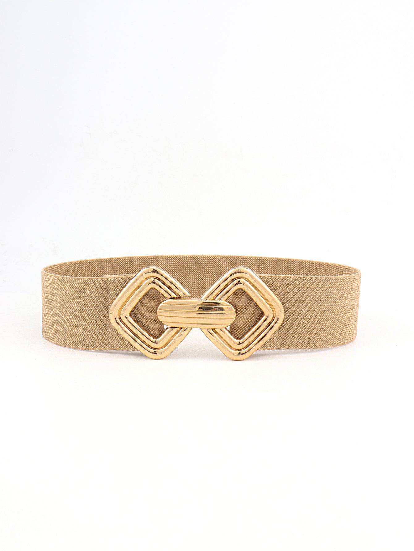 Geometric Buckle Elastic Wide Belt BLUE ZONE PLANET