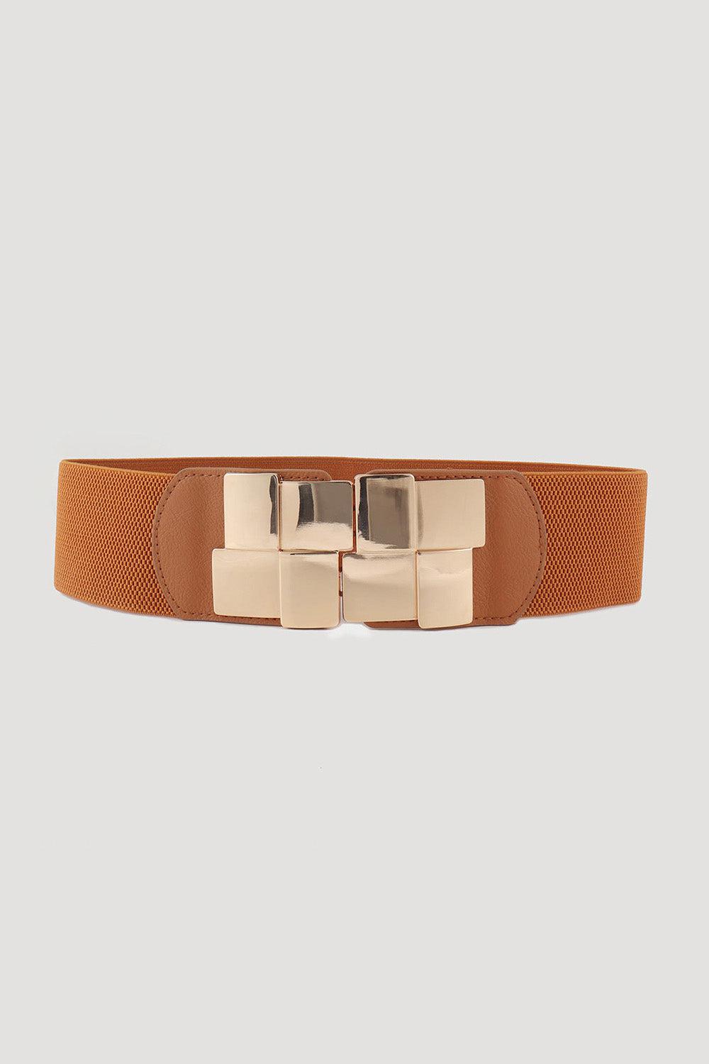 Geometric Buckle Elastic Wide Belt BLUE ZONE PLANET