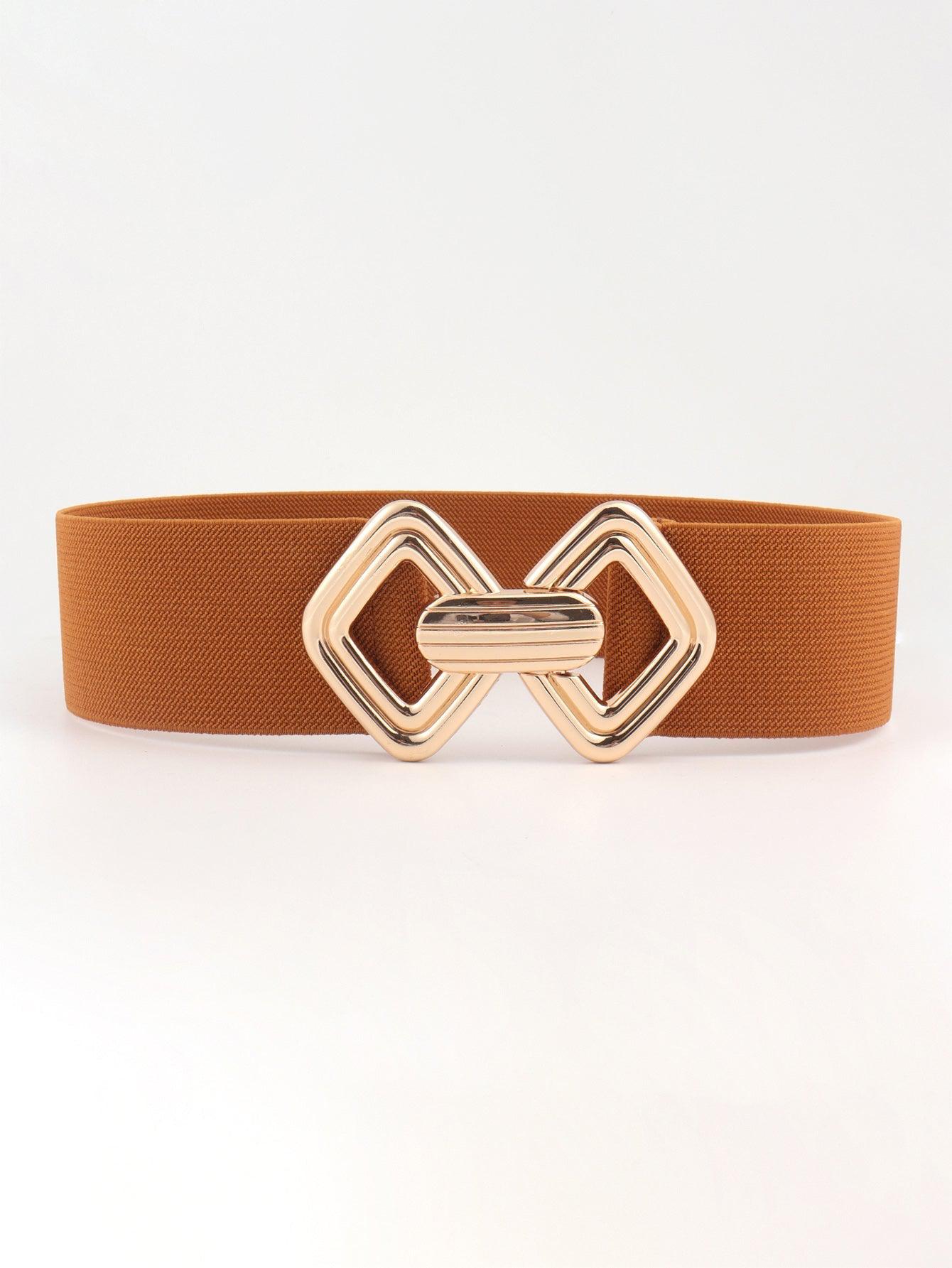 Geometric Buckle Elastic Wide Belt BLUE ZONE PLANET