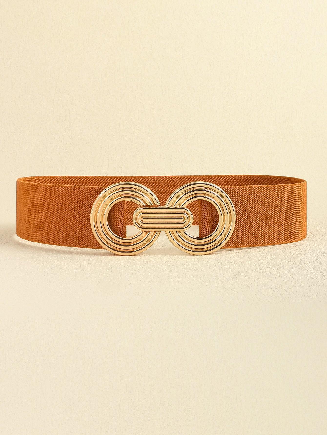 Geometric Buckle Elastic Wide Belt BLUE ZONE PLANET