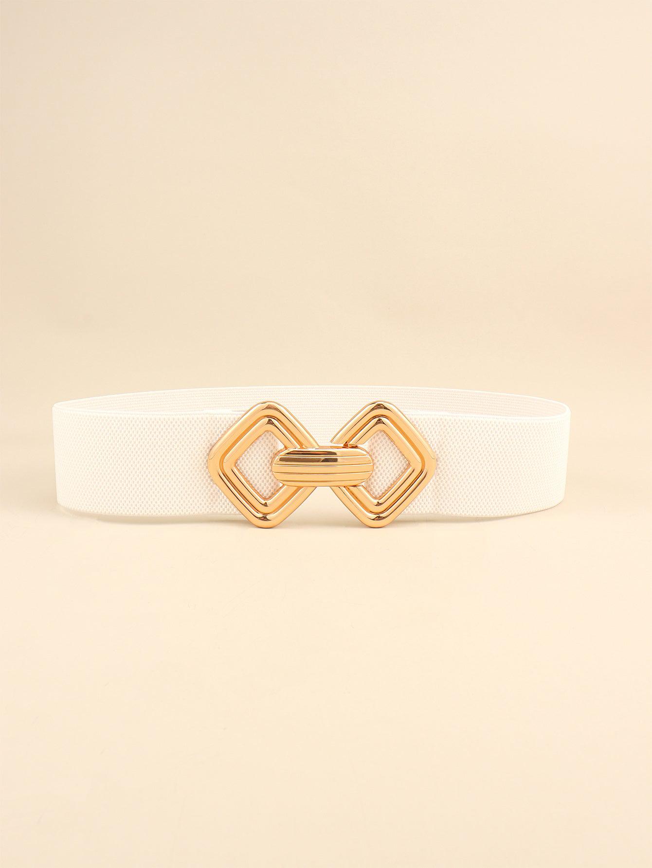 Geometric Buckle Elastic Wide Belt BLUE ZONE PLANET