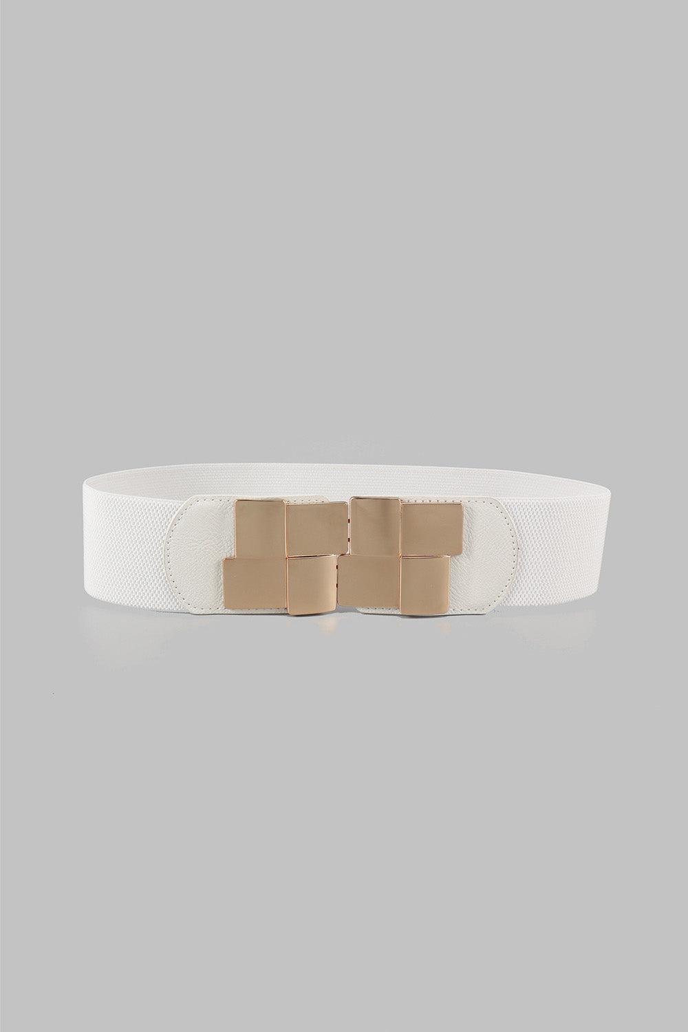 Geometric Buckle Elastic Wide Belt BLUE ZONE PLANET