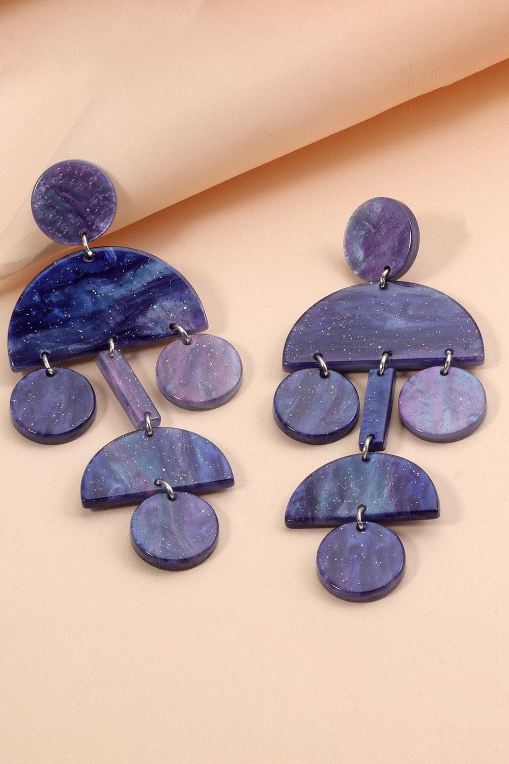 Geometrical Shape Acrylic Dangle Earrings BLUE ZONE PLANET