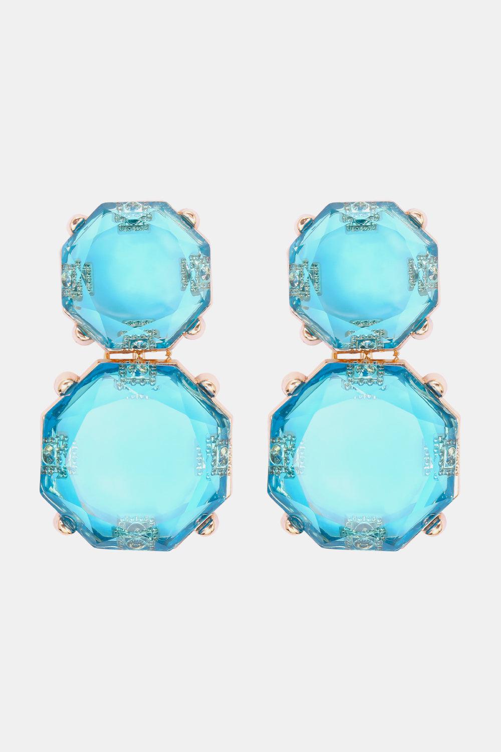 Geometrical Shape Zinc Alloy Frame Dangle Earrings BLUE ZONE PLANET