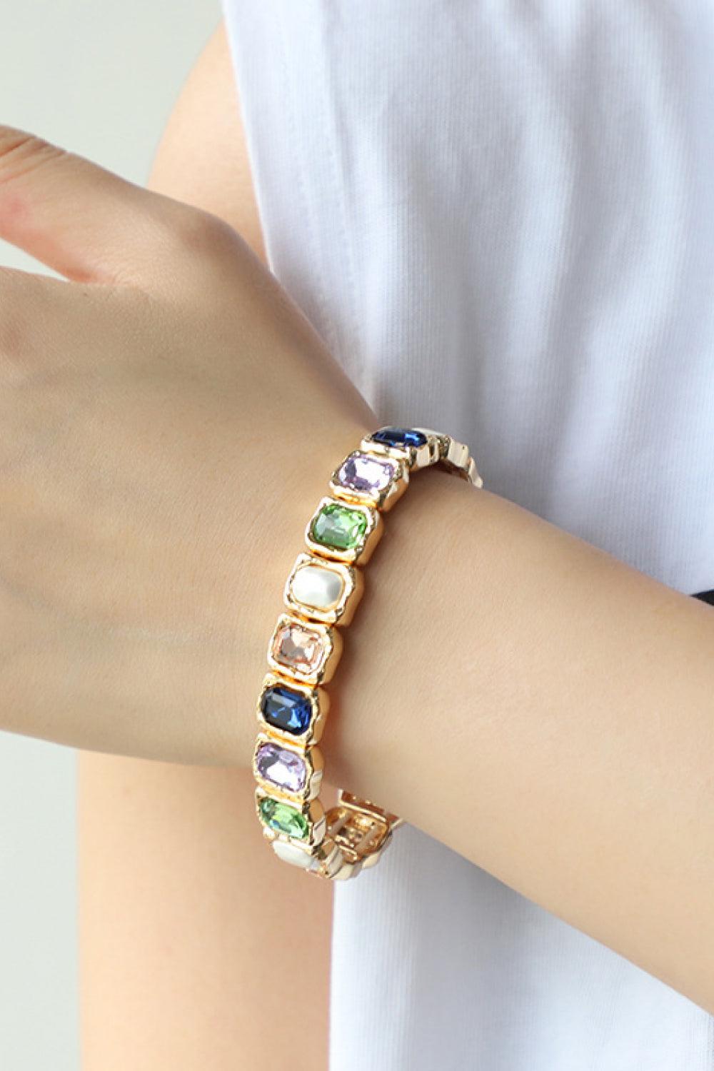 Glass Stone Alloy Bracelet BLUE ZONE PLANET